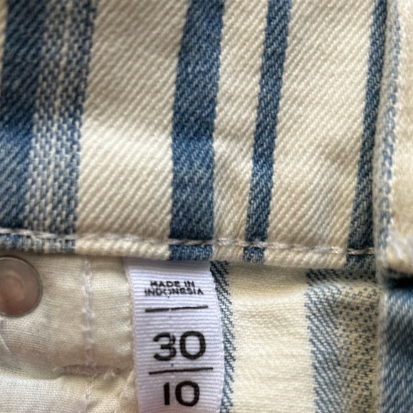 Loft Denim Cut Off Shorts Blue White Stripe Size 10 - Picture 6 of 10